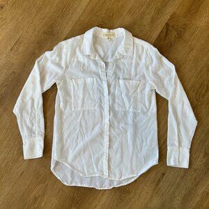 Anthropologie Cloth & Stone Button Up Shirt Womens Small White Long Sleeve